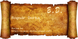 Bognár Dorka névjegykártya